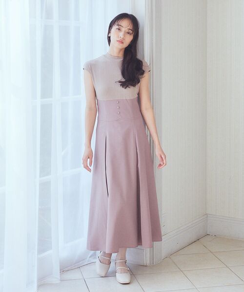 フロントボタンドッキングミニワンピース – charme