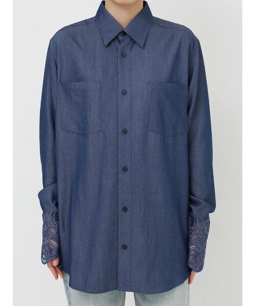 LAGUNAMOON（ラグナムーン）の「レースカフスシャツ（シャツ/ブラウス・レディース・インディゴブルー/ホワイト/ブルー・FREE）」の18枚目の写真