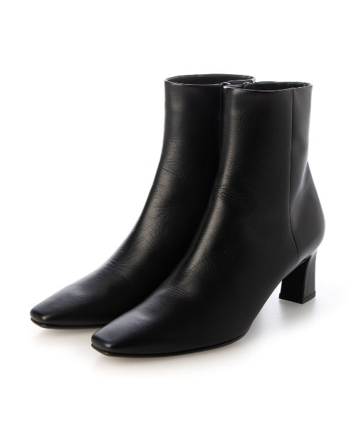 Riz raffinee(リズラフィーネ)の「スクエアプレーンブーツ(ブーツ・レディース・ブラウン/グレー系その他7/ブラック・22.5cm/23cm/23.5cm/24cm/24.5cm)」の2枚目の写真