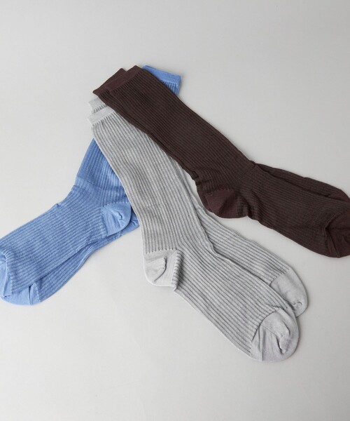 CITEN（シテン）の「＜CITEN＞ シアー リブソックス（ソックス/靴下・レディース・ライトブルー/ダークブラウン/ライトグレー・FREE）」の13枚目の写真