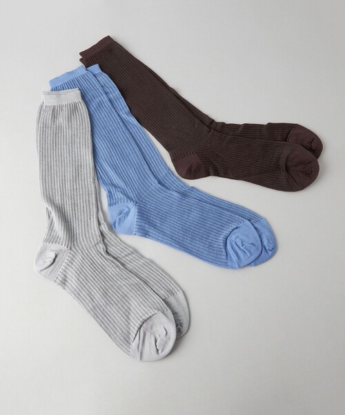 CITEN（シテン）の「＜CITEN＞ シアー リブソックス（ソックス/靴下・レディース・ライトブルー/ダークブラウン/ライトグレー・FREE）」の14枚目の写真