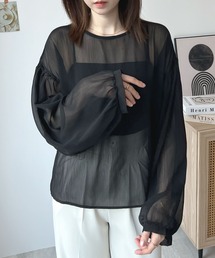 ランタンスリーブシアーブラウス