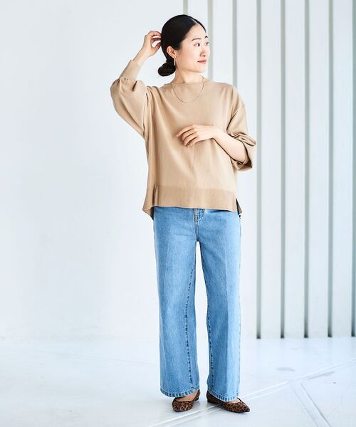 le.coeur blanc(ルクールブラン)の「ボリュームスリーブニットプルオーバー(ニット/セーター・レディース・ブラック/サンドベージュ/ボルドー・38)」の8枚目の写真