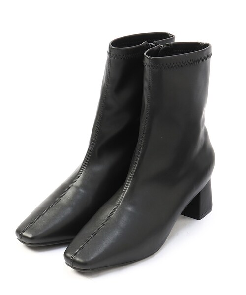 OPAQUE.CLIP(オペークドットクリップ)の「◆【抗菌防臭加工】ベーシックショートブーツ(ブーツ・レディース・オフホワイト/シルバー/ブラック/ブラウン系その他・01/02/03)」の1枚目の写真