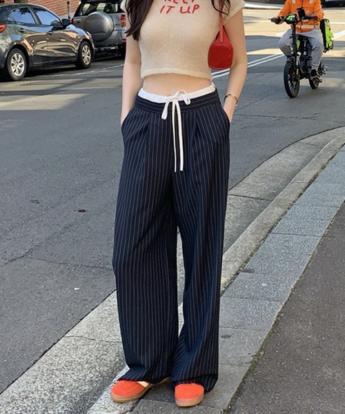 HALEY PESCA（ヘーリーペスカ）の「HALEY PESCA/ダブルウエスト　イージースラックス（スラックス・レディース・グレー/ネイビー・FREE/SMALL/MEDIUM）」の6枚目の写真