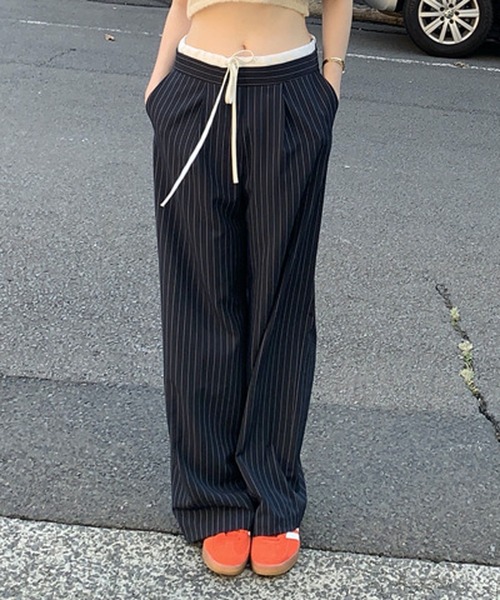 HALEY PESCA（ヘーリーペスカ）の「HALEY PESCA/ダブルウエスト　イージースラックス（スラックス・レディース・グレー/ネイビー・FREE/SMALL/MEDIUM）」の8枚目の写真