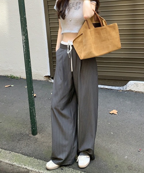 HALEY PESCA（ヘーリーペスカ）の「HALEY PESCA/ダブルウエスト　イージースラックス（スラックス・レディース・グレー/ネイビー・FREE/SMALL/MEDIUM）」の21枚目の写真