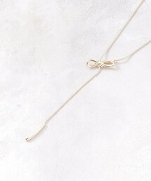リボン×メタル スライドネックレス