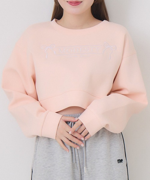 ems excite（エムズエキサイト）の「リボン刺繍ポンチPO（Tシャツ