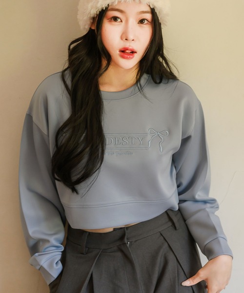 ems excite（エムズエキサイト）の「リボン刺繍ポンチPO（Tシャツ