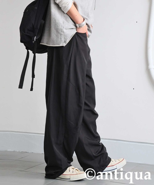 antiqua（アンティカ）の「タックパンツ（その他パンツ・レディース・カーキ/ブラック/グレー・R/P）」の6枚目の写真