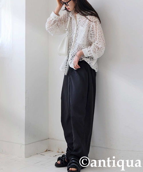 antiqua（アンティカ）の「タックパンツ（その他パンツ・レディース・カーキ/ブラック/グレー・R/P）」の10枚目の写真