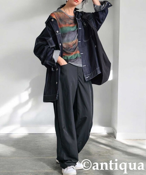 antiqua（アンティカ）の「タックパンツ（その他パンツ・レディース・カーキ/ブラック/グレー・R/P）」の12枚目の写真