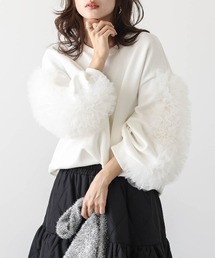 AMELY（エミリー）の「フリルチュールスリーブトップス（スウェット）」
