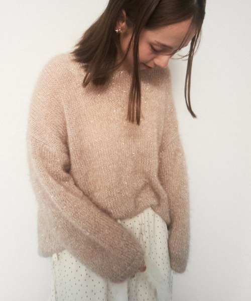 flower（フラワー）の「プレシャスルーズニット（ニット/セーター・レディース・ベージュ/ホワイト・FREE）」の16枚目の写真