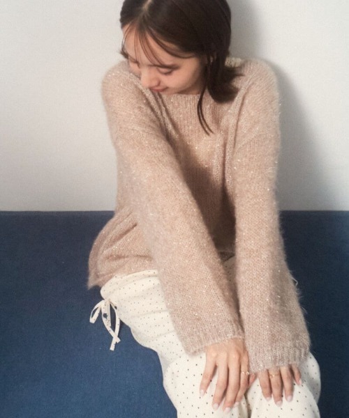 flower（フラワー）の「プレシャスルーズニット（ニット/セーター・レディース・ベージュ/ホワイト・FREE）」の17枚目の写真