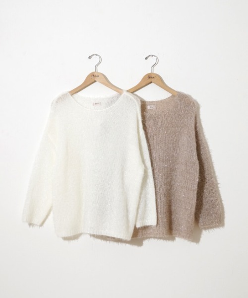 flower（フラワー）の「プレシャスルーズニット（ニット/セーター・レディース・ベージュ/ホワイト・FREE）」の20枚目の写真