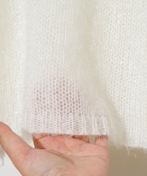 flower（フラワー）の「プレシャスルーズニット（ニット/セーター・レディース・ベージュ/ホワイト・FREE）」の8枚目の写真