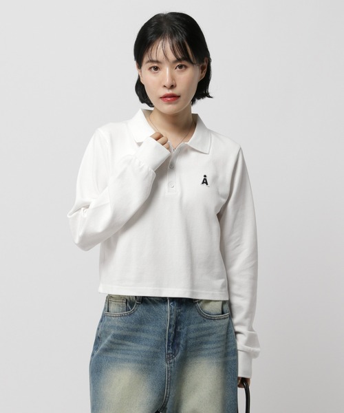 ALAND(エーランド)の「【UNISEX】ALAND/Aロゴワッペンポロ(ポロシャツ・レディース・ブラック/グレー/ホワイト・SMALL/LARGE)」の2枚目の写真