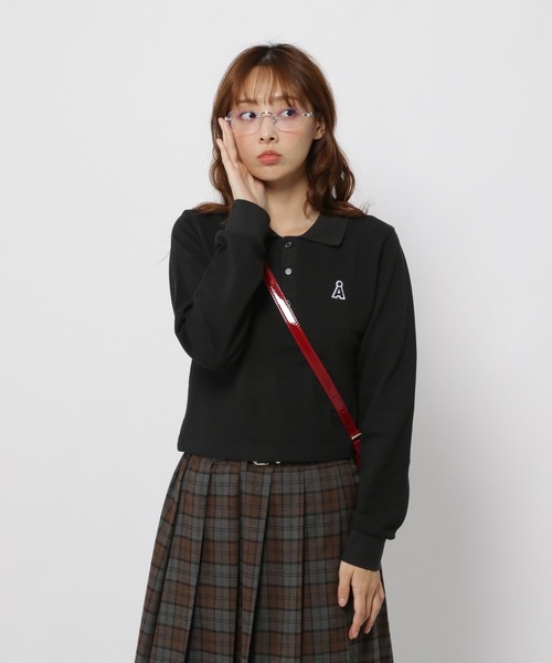 ALAND(エーランド)の「【UNISEX】ALAND/Aロゴワッペンポロ(ポロシャツ・レディース・ブラック/グレー/ホワイト・SMALL/LARGE)」の3枚目の写真