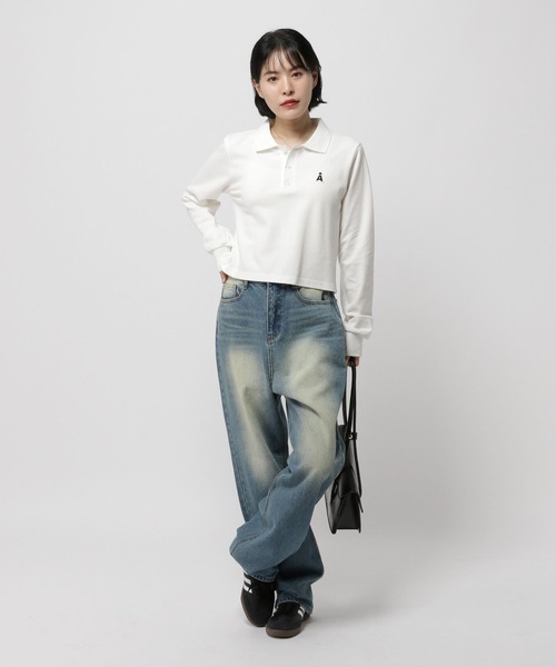 ALAND(エーランド)の「【UNISEX】ALAND/Aロゴワッペンポロ(ポロシャツ・レディース・ブラック/グレー/ホワイト・SMALL/LARGE)」の9枚目の写真