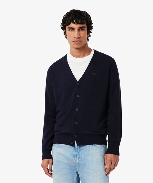 LACOSTE(ラコステ)の「エッセンシャルメリノウールカーディガン(カーディガン/ボレロ・メンズ・ブラック/グレー/ネイビー・4/3/2/5)」の3枚目の写真