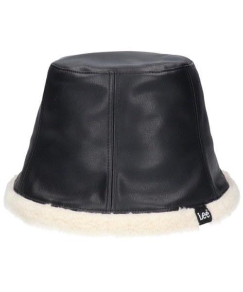 Lee(リー)の「Lee(リー)MOUTON LIKE TULIP HAT/フェイクレザーバケットハット メンズ レディース ユニセックス/PU/合皮(ハット・レディース・ブラック/ブラック×ホワイト/ブラウン/ベージュ・FREE)」の2枚目の写真