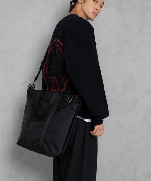 ADAM PATEK(アダムパテック)の「【ADAMPATEK/アダムパテック】firm polyester tote bag / ポリエステルビッグトートバッグ(トートバッグ・メンズ・ブラック/カーキ・F)」の2枚目の写真