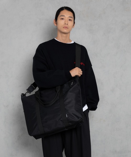 ADAM PATEK(アダムパテック)の「【ADAMPATEK/アダムパテック】firm polyester tote bag / ポリエステルビッグトートバッグ(トートバッグ・メンズ・ブラック/カーキ・F)」の3枚目の写真