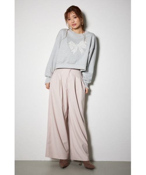 rienda(リエンダ)の「レースリボンモチーフスウェットトップス 春服 秋服 トレーナー(スウェット・レディース・ブラック/グレー/ピンク・FREE)」の20枚目の写真