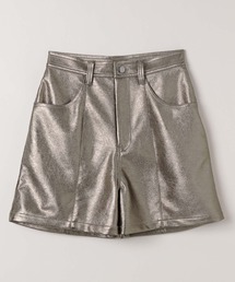 レザーライクメタリックショートパンツ/234320