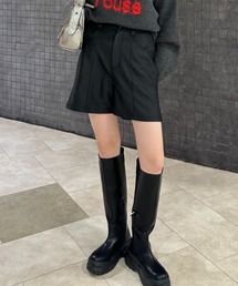 【新品】JEANASIS カジュアルパンツ　黒　合成皮革　サイズＦ　腰ゴム有 ジーナシス JEANASIS 合皮ショートパンツ 黒 フェイクレザー M