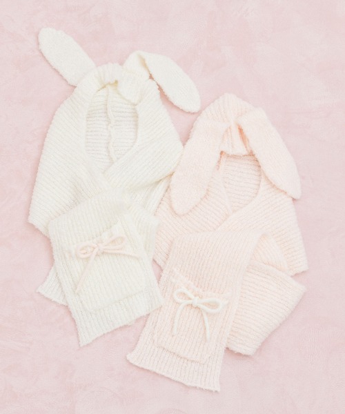 Honey Cinnamon(ハニーシナモン)の「みみ付きマフラー(マフラー・レディース・ブラック/ホワイト系その他/ピンク/ホワイト系その他2・FREE)」の9枚目の写真