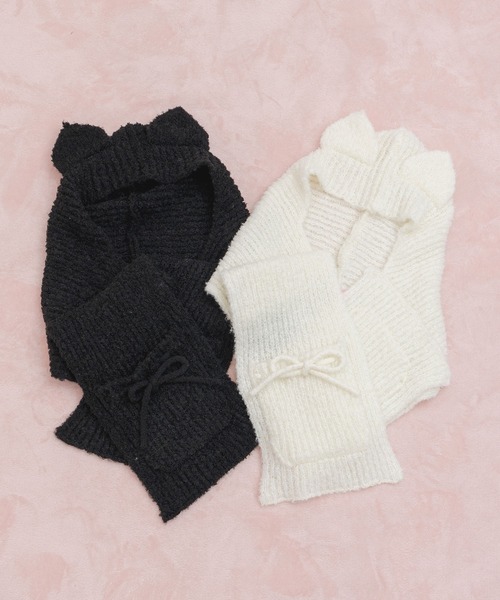 Honey Cinnamon(ハニーシナモン)の「みみ付きマフラー(マフラー・レディース・ブラック/ホワイト系その他/ピンク/ホワイト系その他2・FREE)」の14枚目の写真