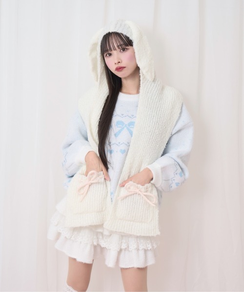 Honey Cinnamon(ハニーシナモン)の「みみ付きマフラー(マフラー・レディース・ブラック/ホワイト系その他/ピンク/ホワイト系その他2・FREE)」の21枚目の写真