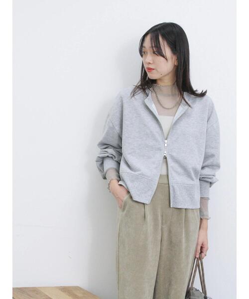 Samansa Mos2 blue（サマンサモスモスブルー）の「ラメチュールハイネックプルオーバー（Tシャツ/カットソー・レディース・キナリ/グレー/チャコールグレー・F）」の8枚目の写真