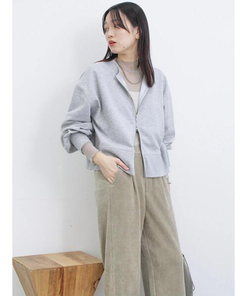 Samansa Mos2 blue（サマンサモスモスブルー）の「ラメチュールハイネックプルオーバー（Tシャツ/カットソー・レディース・キナリ/グレー/チャコールグレー・F）」の9枚目の写真