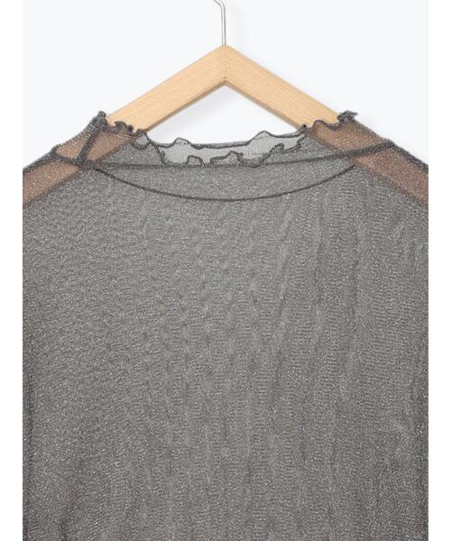 Samansa Mos2 blue（サマンサモスモスブルー）の「ラメチュールハイネックプルオーバー（Tシャツ/カットソー・レディース・キナリ/グレー/チャコールグレー・F）」の11枚目の写真