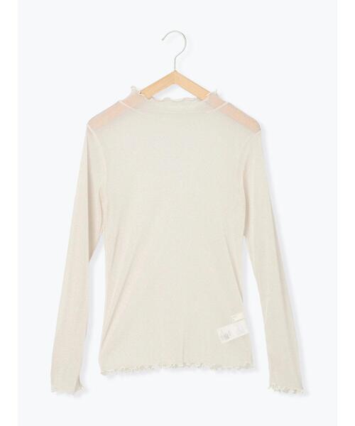 Samansa Mos2 blue（サマンサモスモスブルー）の「ラメチュールハイネックプルオーバー（Tシャツ/カットソー・レディース・キナリ/グレー/チャコールグレー・F）」の14枚目の写真