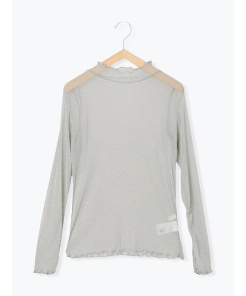 Samansa Mos2 blue（サマンサモスモスブルー）の「ラメチュールハイネックプルオーバー（Tシャツ/カットソー・レディース・キナリ/グレー/チャコールグレー・F）」の15枚目の写真