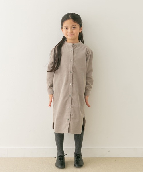 URBAN RESEARCH DOORS（アーバンリサーチドアーズ）の「『親子リンク』『UR TECH』コーデュロイシャツワンピース(KIDS)（ワンピース・キッズ・グレー/マスタード/ベージュ・135/120/105）」の5枚目の写真