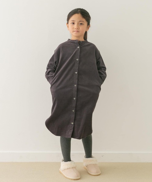 URBAN RESEARCH DOORS（アーバンリサーチドアーズ）の「『親子リンク』『UR TECH』コーデュロイシャツワンピース(KIDS)（ワンピース・キッズ・グレー/マスタード/ベージュ・135/120/105）」の6枚目の写真