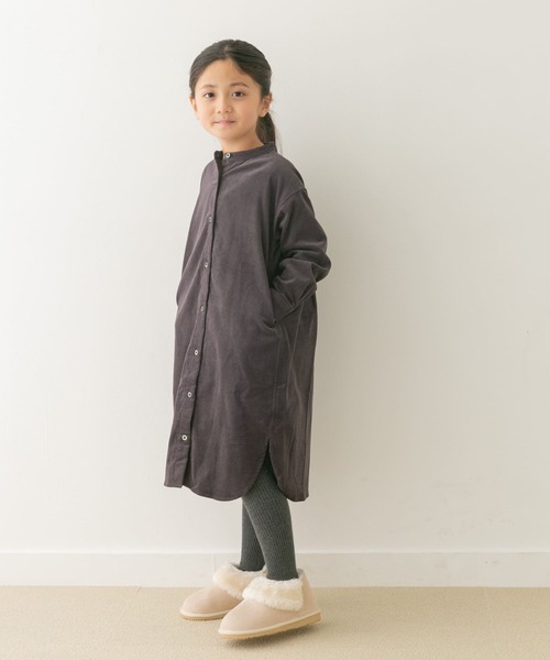 URBAN RESEARCH DOORS（アーバンリサーチドアーズ）の「『親子リンク』『UR TECH』コーデュロイシャツワンピース(KIDS)（ワンピース・キッズ・グレー/マスタード/ベージュ・135/120/105）」の8枚目の写真