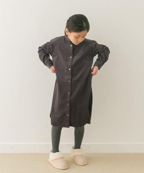 URBAN RESEARCH DOORS（アーバンリサーチドアーズ）の「『親子リンク』『UR TECH』コーデュロイシャツワンピース(KIDS)（ワンピース・キッズ・グレー/マスタード/ベージュ・135/120/105）」の10枚目の写真