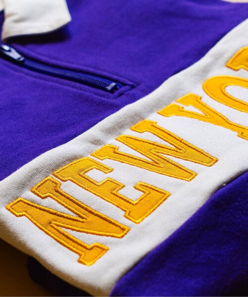 BREEZE（ブリーズ）の「【BREEZE NEW JACK】ハーフジップロゴトレーナー（スウェット・キッズ・パープル/レインボー・90/100/110/120/130/140/150/160）」の4枚目の写真