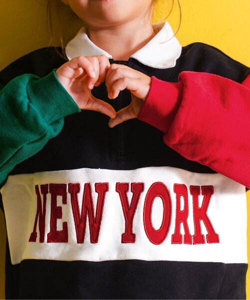 BREEZE（ブリーズ）の「【BREEZE NEW JACK】ハーフジップロゴトレーナー（スウェット・キッズ・パープル/レインボー・90/100/110/120/130/140/150/160）」の8枚目の写真