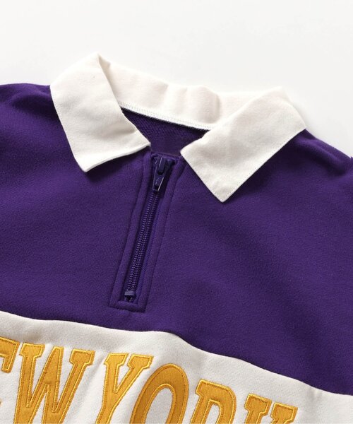 BREEZE（ブリーズ）の「【BREEZE NEW JACK】ハーフジップロゴトレーナー（スウェット・キッズ・パープル/レインボー・90/100/110/120/130/140/150/160）」の9枚目の写真