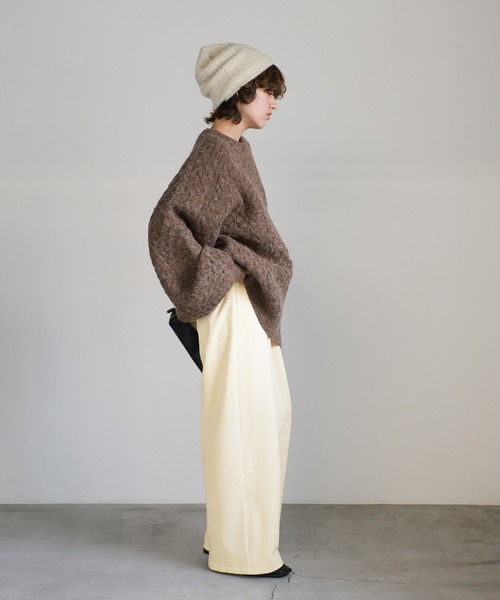 select MOCA（セレクトモカ）の「ベロアイージーパンツ（その他パンツ・レディース・チャコールグレー/アイボリー・LARGE/MEDIUM）」の3枚目の写真