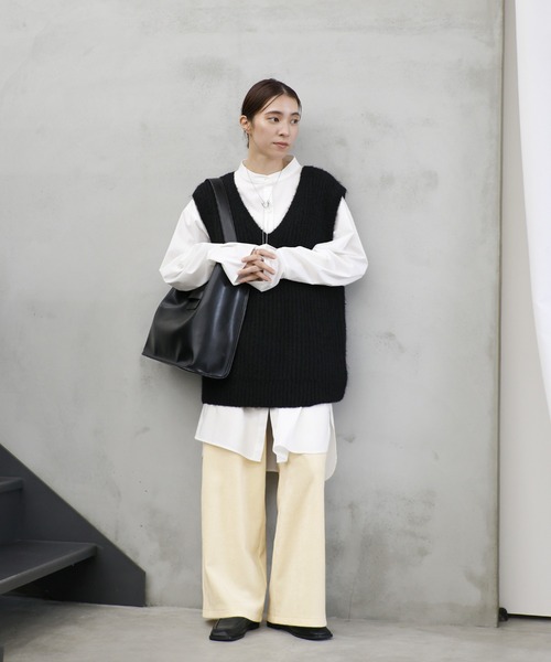 select MOCA（セレクトモカ）の「ベロアイージーパンツ（その他パンツ・レディース・チャコールグレー/アイボリー・LARGE/MEDIUM）」の14枚目の写真