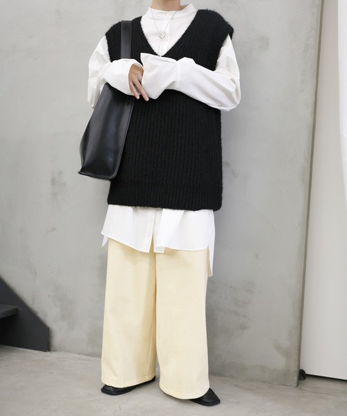 select MOCA（セレクトモカ）の「ベロアイージーパンツ（その他パンツ・レディース・チャコールグレー/アイボリー・LARGE/MEDIUM）」の11枚目の写真